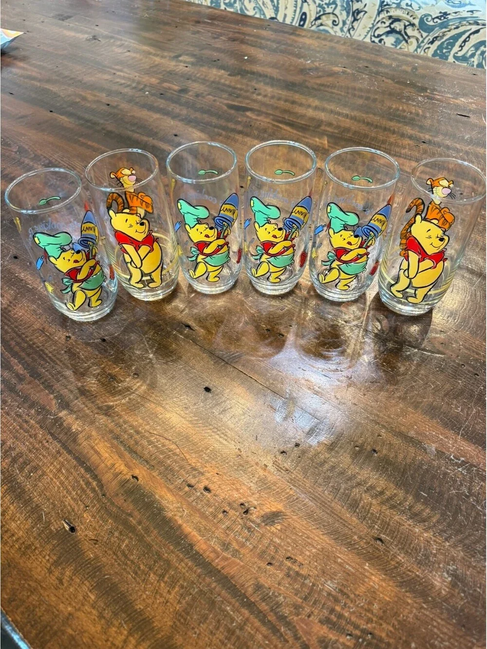 Set of 6 Vintage Winnie the Pooh Glasses